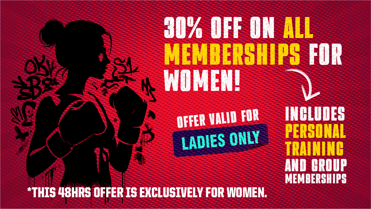 Experience the Art of Boxing at Dubai's Premier Fight Club *Unleash Your Inner Champion* Join us and immerse yourself in the dynamic world of boxing, where strength meets grace. For a limited time only, we're offering an exclusive 30% discount on gym memberships tailored for women. Whether you seek personal training sessions or thrive in our energizing group classes, our state-of-the-art facilities and expert trainers are here to elevate your boxing journey. This exceptional offer is available for 48 hours only. Secure your spot now and discover unparalleled fitness with technique and precision. Empower Yourself in Every Punch *Offer valid on all women's memberships.*.